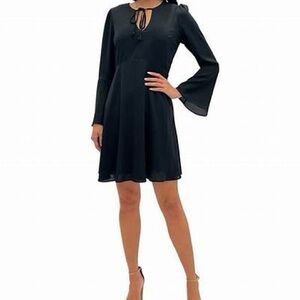 Sam Edelman Elegant Black Long Bell Sleeve Mini Dress